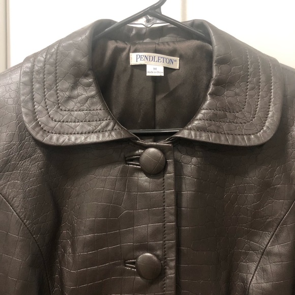 PENDLETON Dark Brown Leather Jacket - Picture 2 of 9